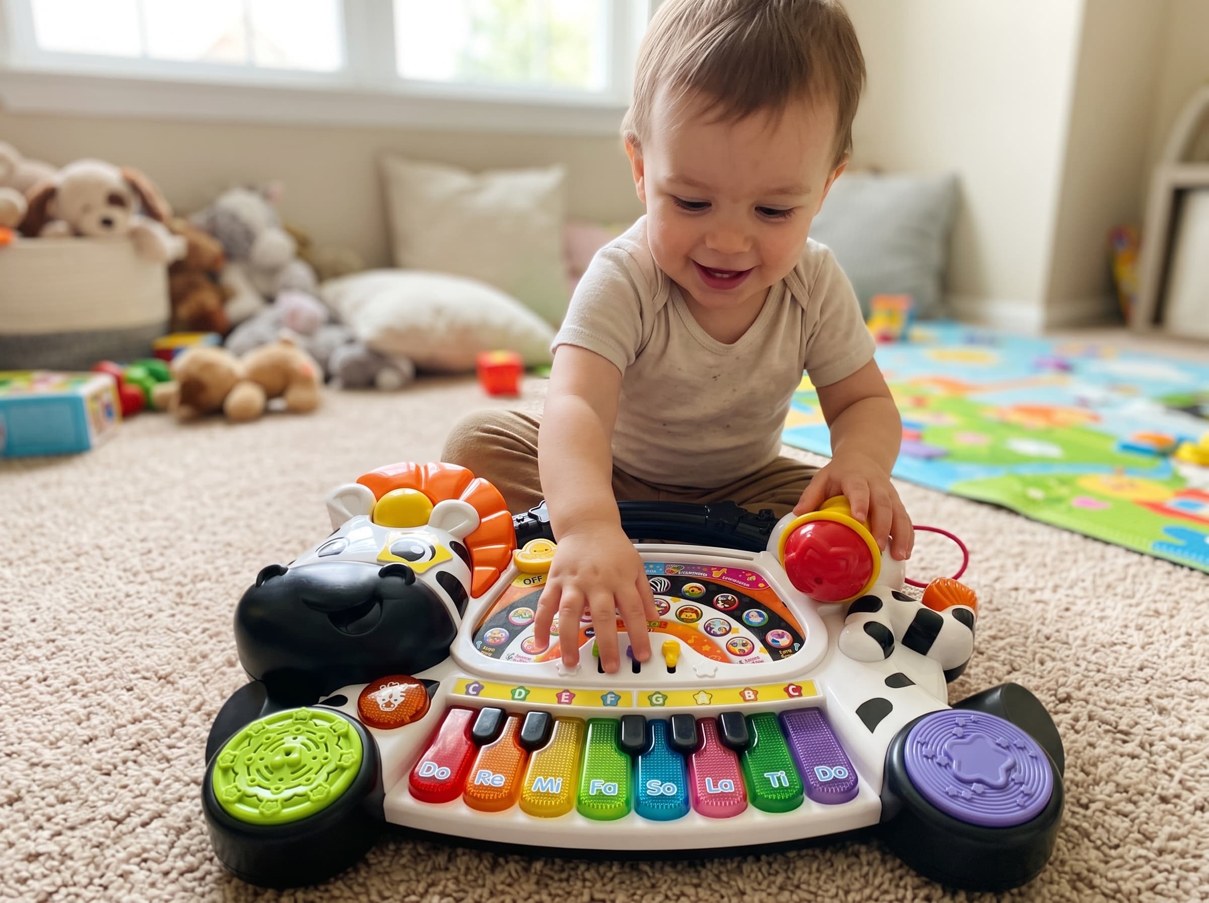 Pre-loved VTech Zoo Jamz Piano – Zebra Musical Keyboard with Microphone