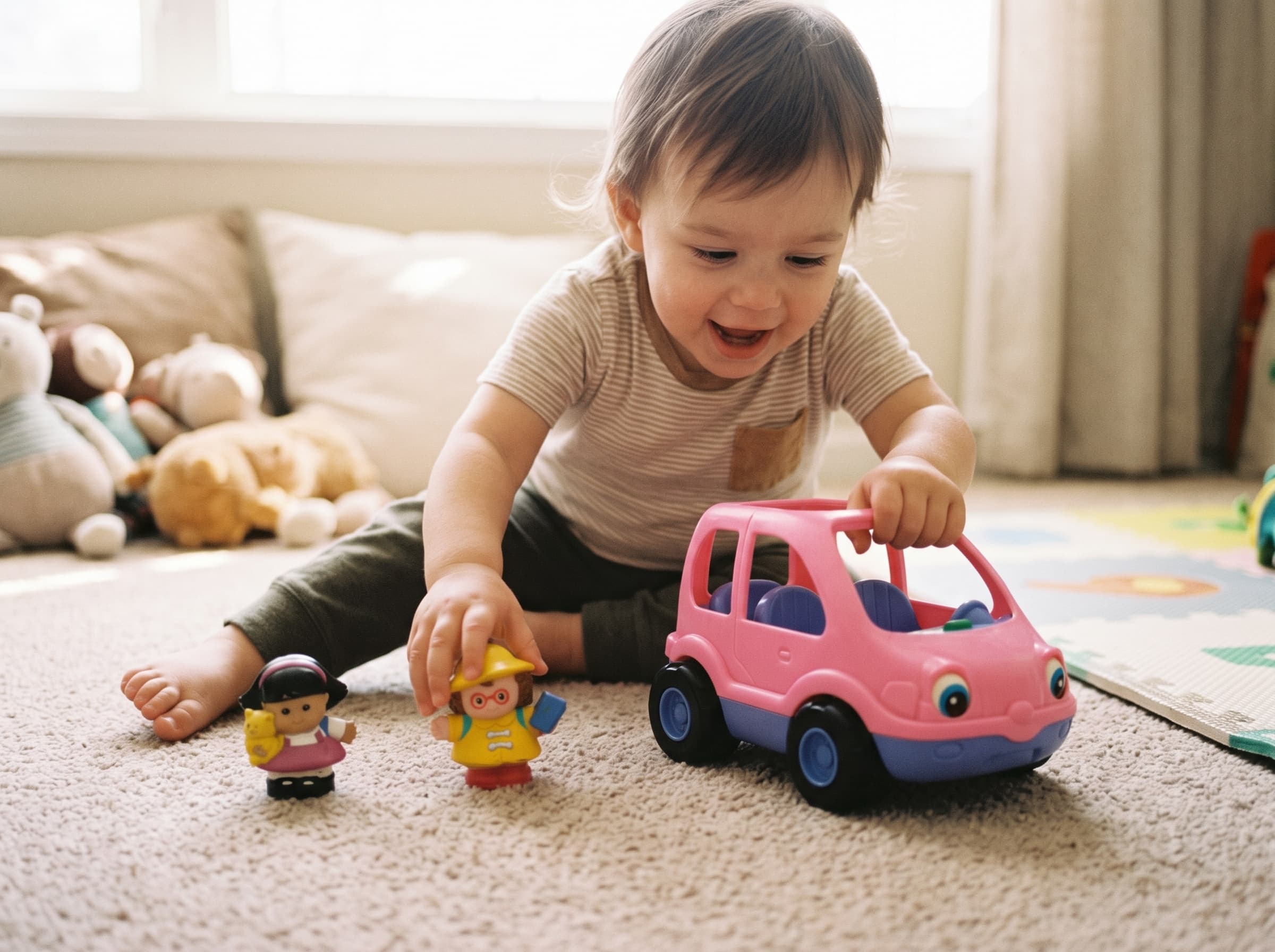 Pre-loved Fisher-Price Little People Melody the Mini Van with 2 Figures – Pink