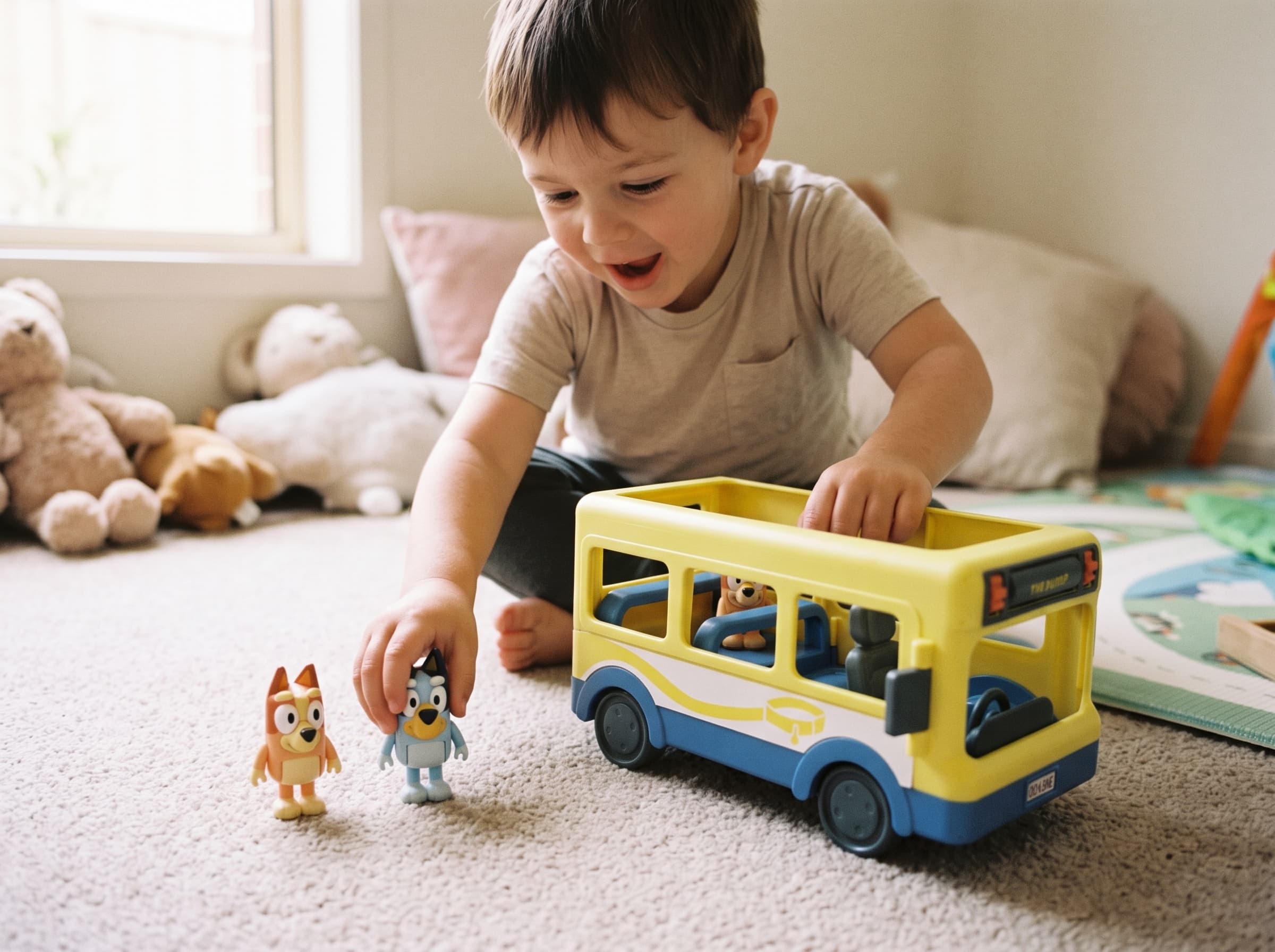 Pre-loved Bluey's Brisbane Adventure Bus Playset with Bluey & Bingo Figures