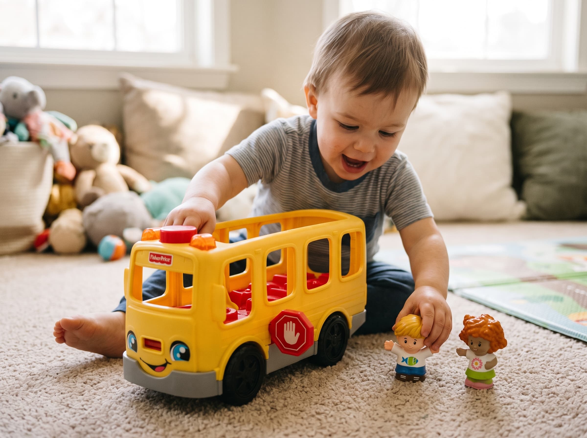 Pre-loved Fisher-Price Little People Sit with Me School Bus with 2 Figures