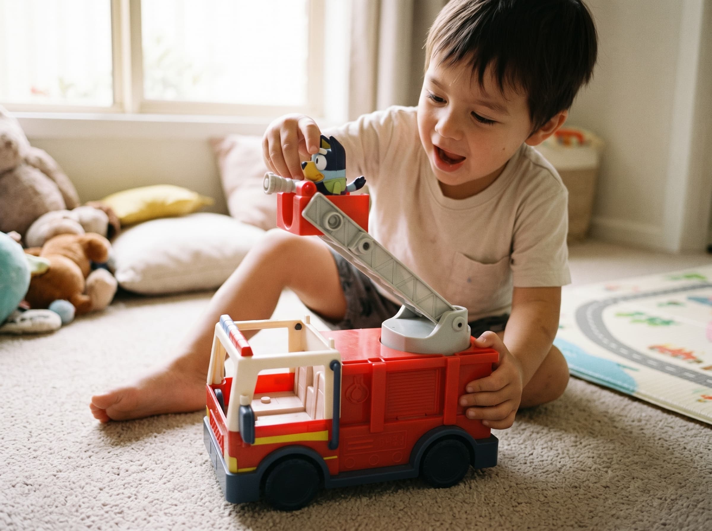 Pre-loved Bluey Fire Truck Playset with Bluey Figure