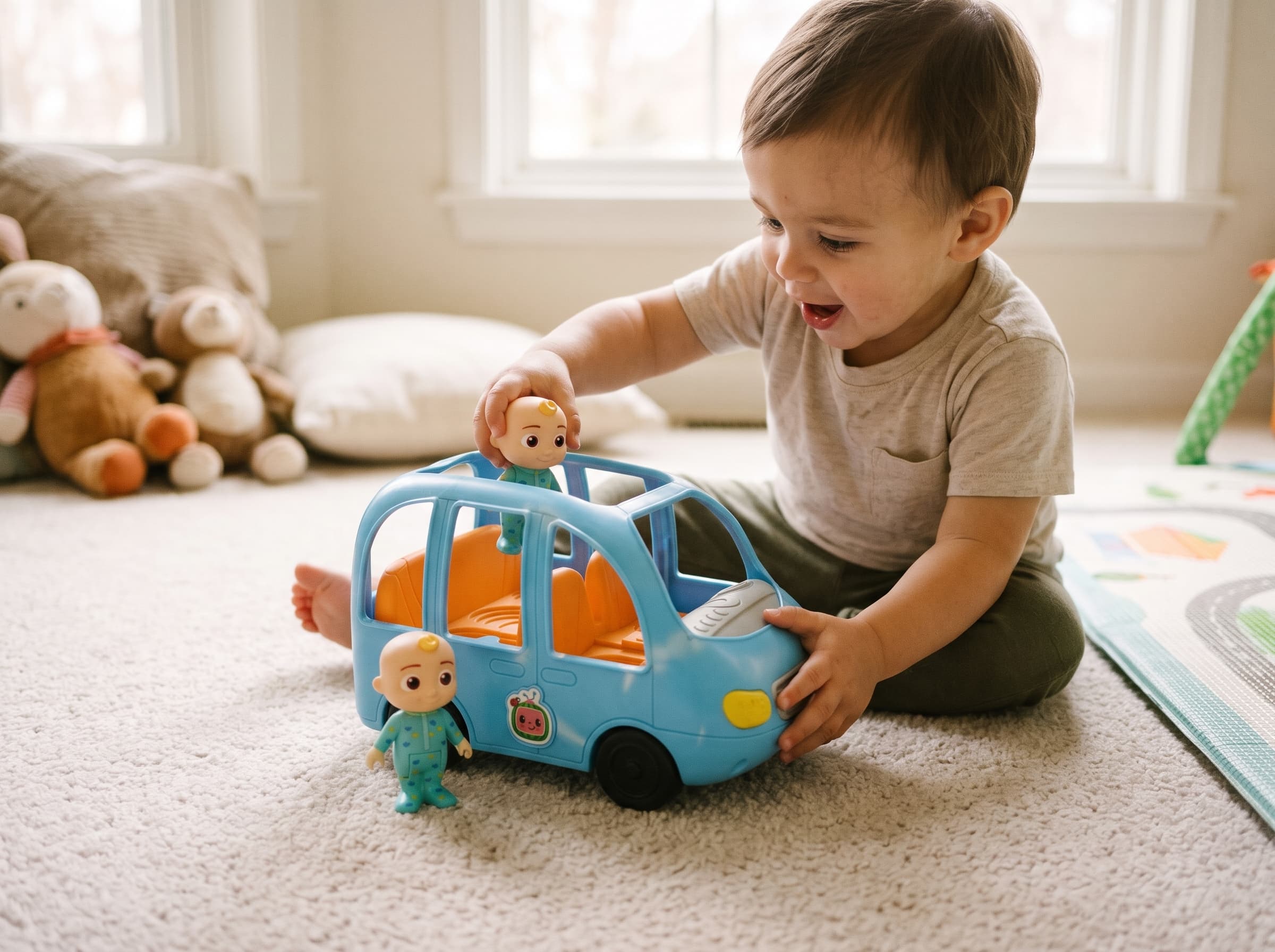 Pre-loved CoComelon Family Car with JJ Figure – Blue Toy Car
