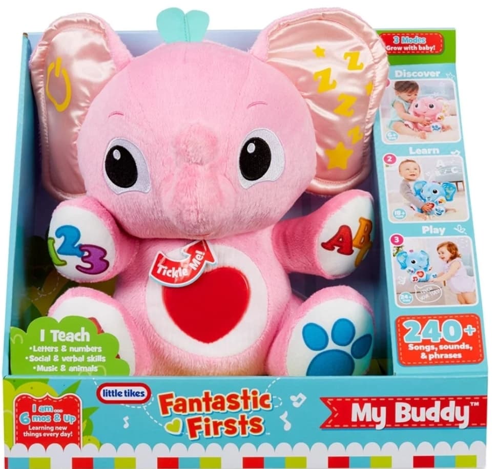 Pre-loved Little Tikes Fantastic Firsts My Buddy Lalaphant – Interactive Pink Elephant Plush