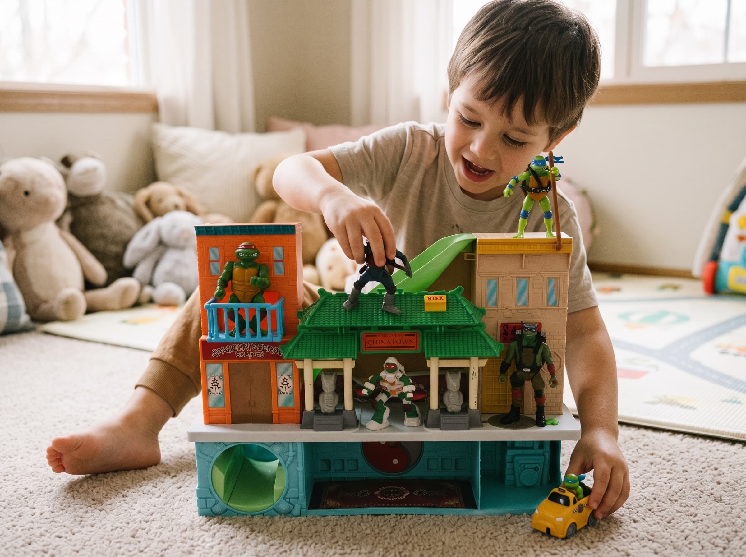 Pre-loved TMNT Half-Shell Heroes Chinatown Sewer Lair Playset