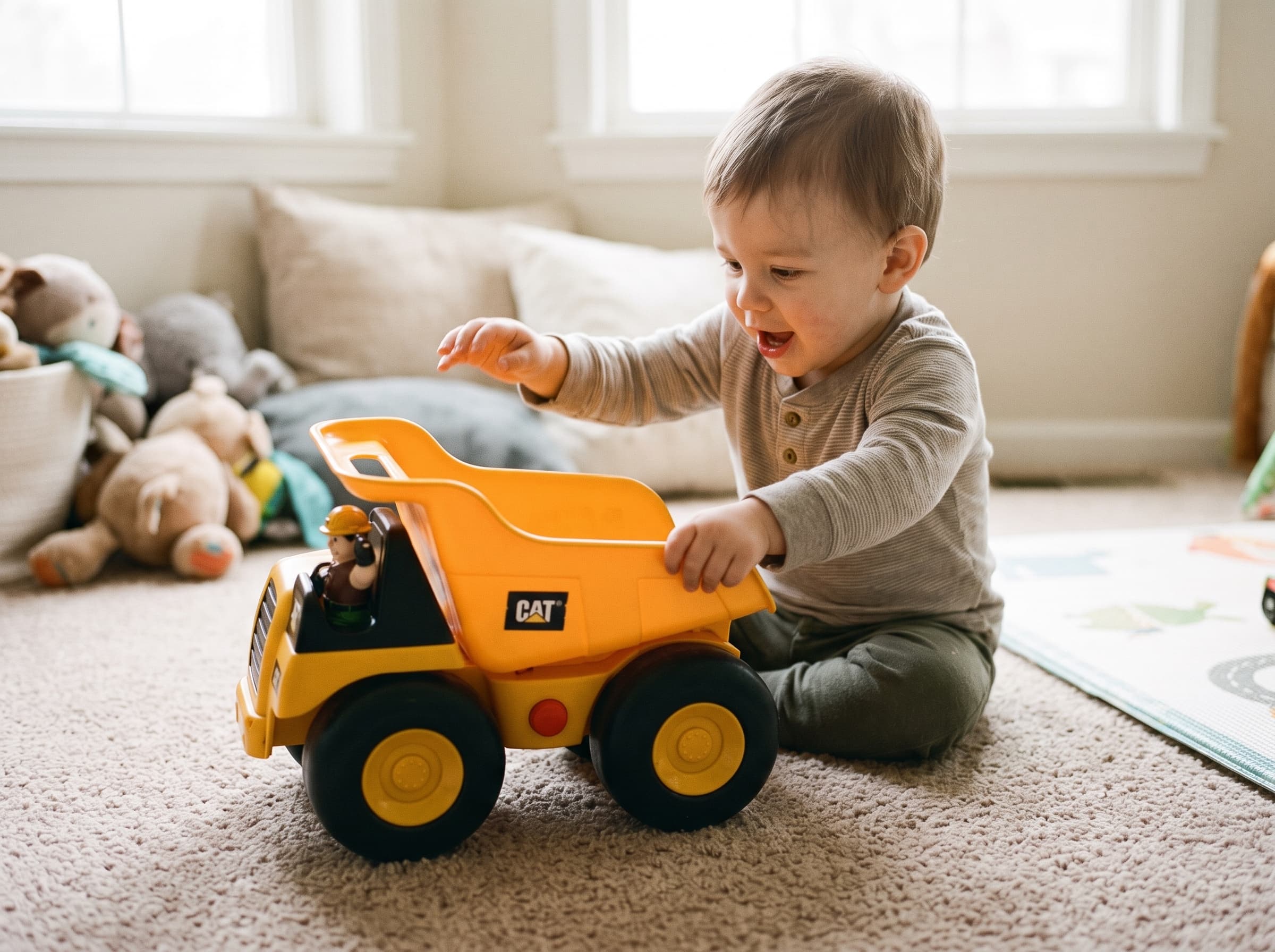 Pre-loved CAT Preschool Dump Truck with Driver Figure – Yellow
