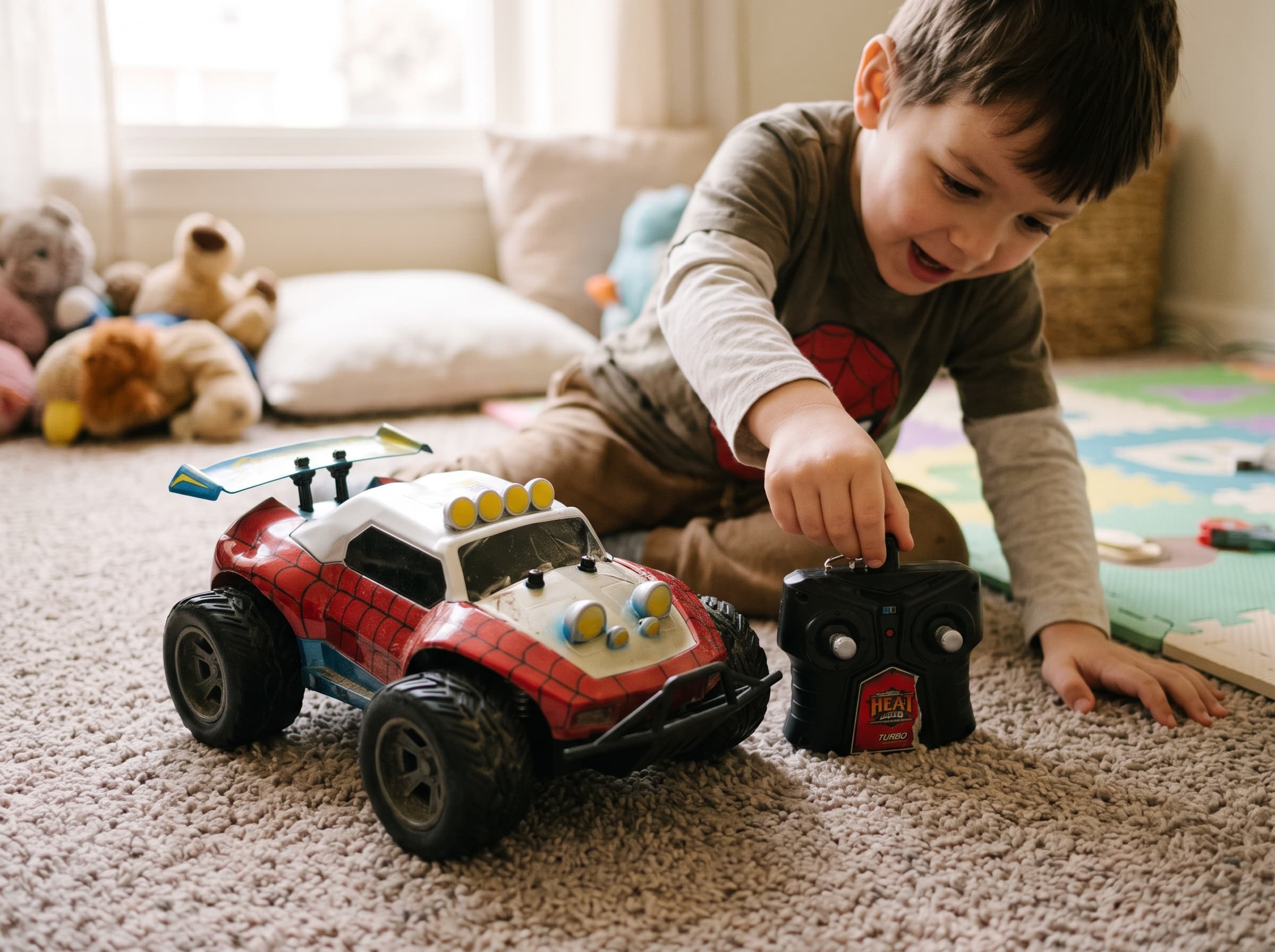 Pre-loved Spider-Man Remote Control Off-Road Buggy with Turbo Remote